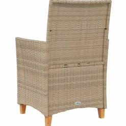 vidaXL - Tuinstoelen met kussens - Beige - Poly rattan en hout - 2 stuks Discount