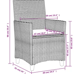 vidaXL - Tuinstoelen met kussens - Beige - Poly rattan en hout - 2 stuks Discount
