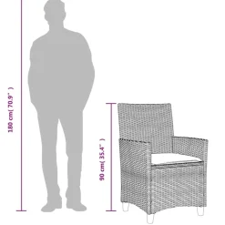 vidaXL - Tuinstoelen met kussens - Beige - Poly rattan en hout - 2 stuks Discount