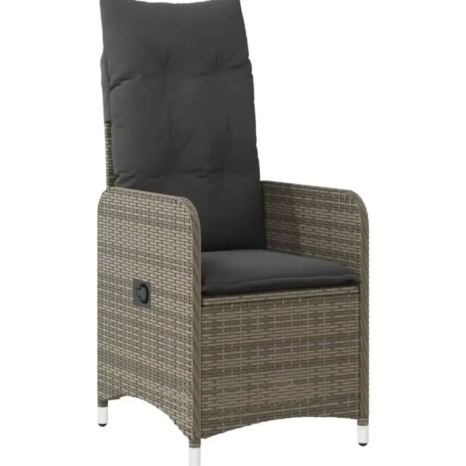 vidaXL - Tuinstoelen met kussens - Grijs - Poly Rattan - 2 stuks Best