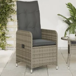 vidaXL - Tuinstoelen met kussens - Grijs - Poly Rattan - 2 stuks Best