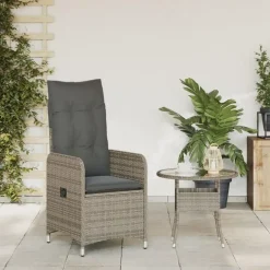 vidaXL - Tuinstoelen met kussens - Grijs - Poly Rattan - 2 stuks Best