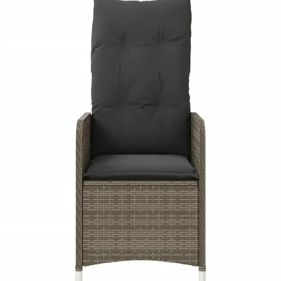 vidaXL - Tuinstoelen met kussens - Grijs - Poly Rattan - 2 stuks Best