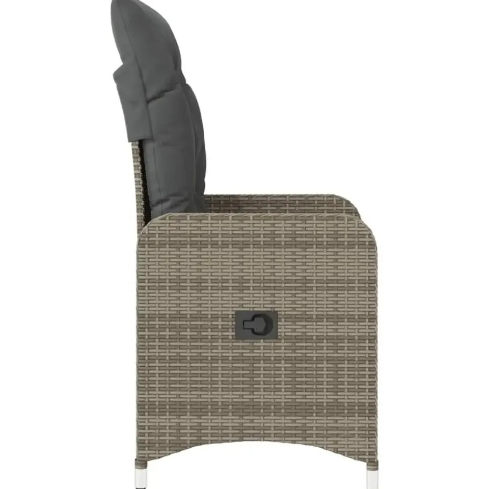 vidaXL - Tuinstoelen met kussens - Grijs - Poly Rattan - 2 stuks Best