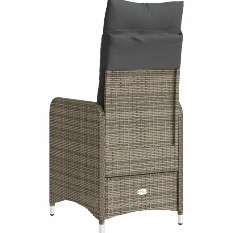 vidaXL - Tuinstoelen met kussens - Grijs - Poly Rattan - 2 stuks Best
