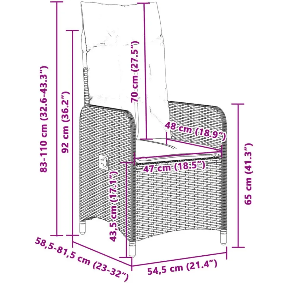 vidaXL - Tuinstoelen met kussens - Grijs - Poly Rattan - 2 stuks Best