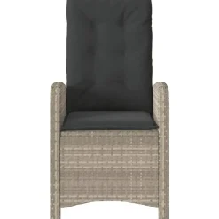 vidaXL - Tuinstoelen verstelbaar - Grijs - Poly rattan - 2 stuks - Met kussens Discount
