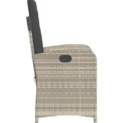 vidaXL - Tuinstoelen verstelbaar - Grijs - Poly rattan - 2 stuks - Met kussens Discount