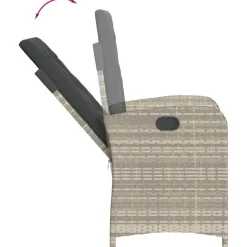 vidaXL - Tuinstoelen verstelbaar - Grijs - Poly rattan - 2 stuks - Met kussens Discount