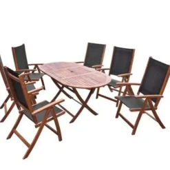 vidaXL - Tuintafel En Stoel - Bruin - Hout Discount