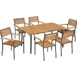 vidaXL - Tuintafel En Stoel - Bruin - Hout New