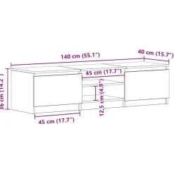 vidaXL - Tv-kast - Grijs - Bewerkt hout Clearance
