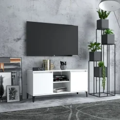 vidaXL - Tv-kast - Wit - Bewerkt hout Discount