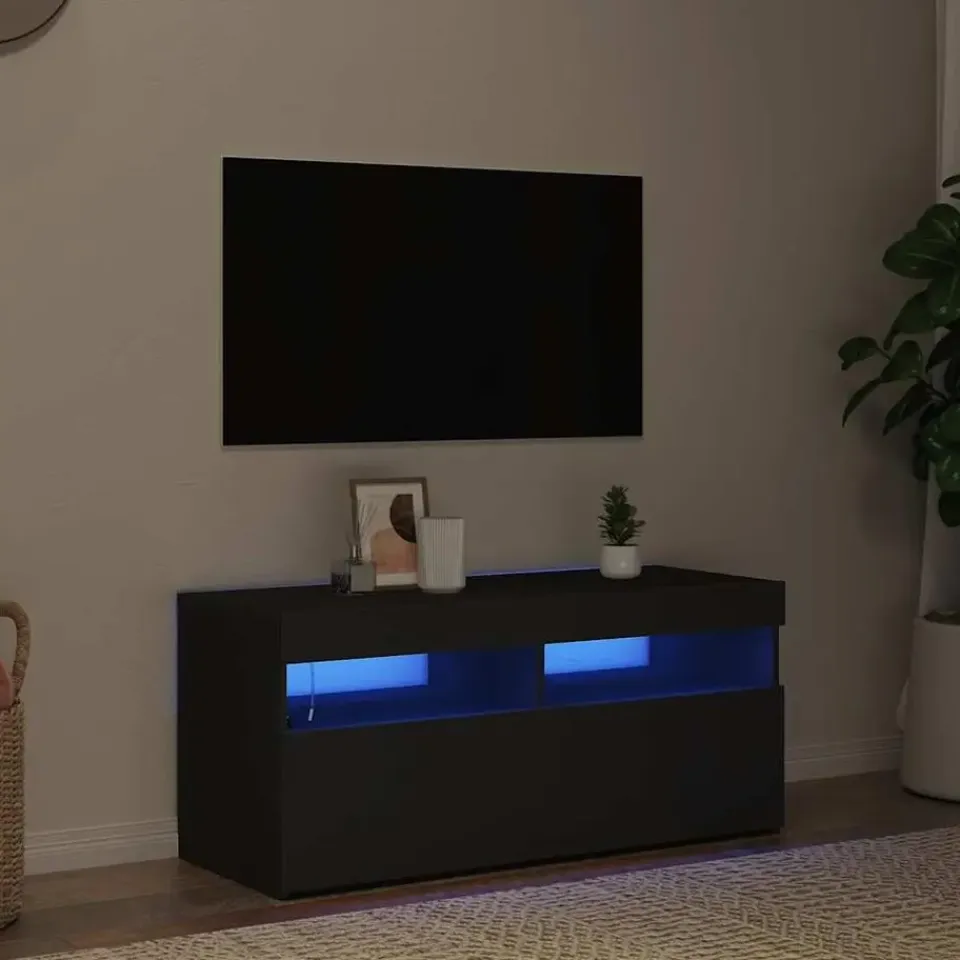 vidaXL - Tv-kast - Zwart - Bewerkt hout Online