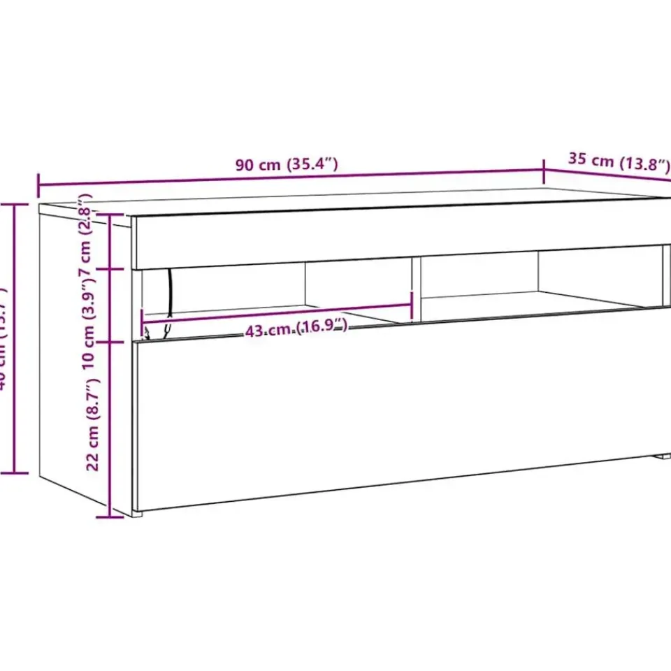 vidaXL - Tv-kast - Zwart - Bewerkt hout Online