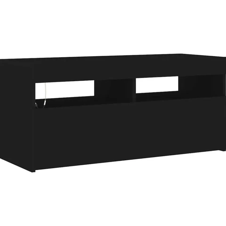 vidaXL - Tv-kast - Zwart - Bewerkt hout Online