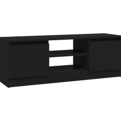 vidaXL - Tv-kast - Zwart - Bewerkt hout