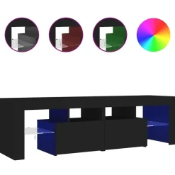 vidaXL - Tv-kast - Zwart - Bewerkt hout Sale