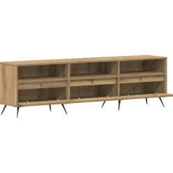 vidaXL - TV-meubel 3 vakken 3 deuren - Artisanaal eiken - Hout - 150x30x44.5 cm Best