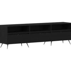 vidaXL - TV-meubel 3 vakken 3 deuren - Zwart eiken - Hout - 150x30x44.5 cm Online