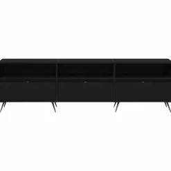 vidaXL - TV-meubel 3 vakken 3 deuren - Zwart eiken - Hout - 150x30x44.5 cm Online