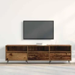vidaXL - TV-meubel 3 vakken 3 deuren - Oud hout - Hout - 150x30x44.5 cm Hot