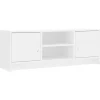vidaXL - Tv-meubel - Wit - Bewerkt hout - 102 x 30 x 37.5 cm