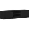vidaXL - Tv-meubel - Zwart - Bewerkt hout Online