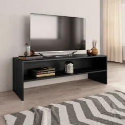 vidaXL - Tv-meubel - Zwart - Bewerkt hout Outlet