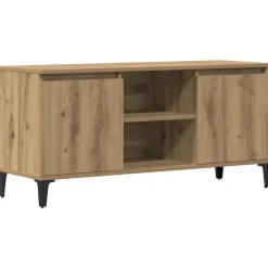vidaXL - TV-meubel met 2 deuren en 2 vakken - Artisanaal eiken - 102x35x50 cm Best