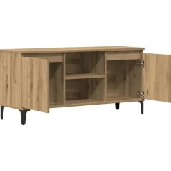 vidaXL - TV-meubel met 2 deuren en 2 vakken - Artisanaal eiken - 102x35x50 cm Best