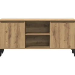 vidaXL - TV-meubel met 2 deuren en 2 vakken - Artisanaal eiken - 102x35x50 cm Best