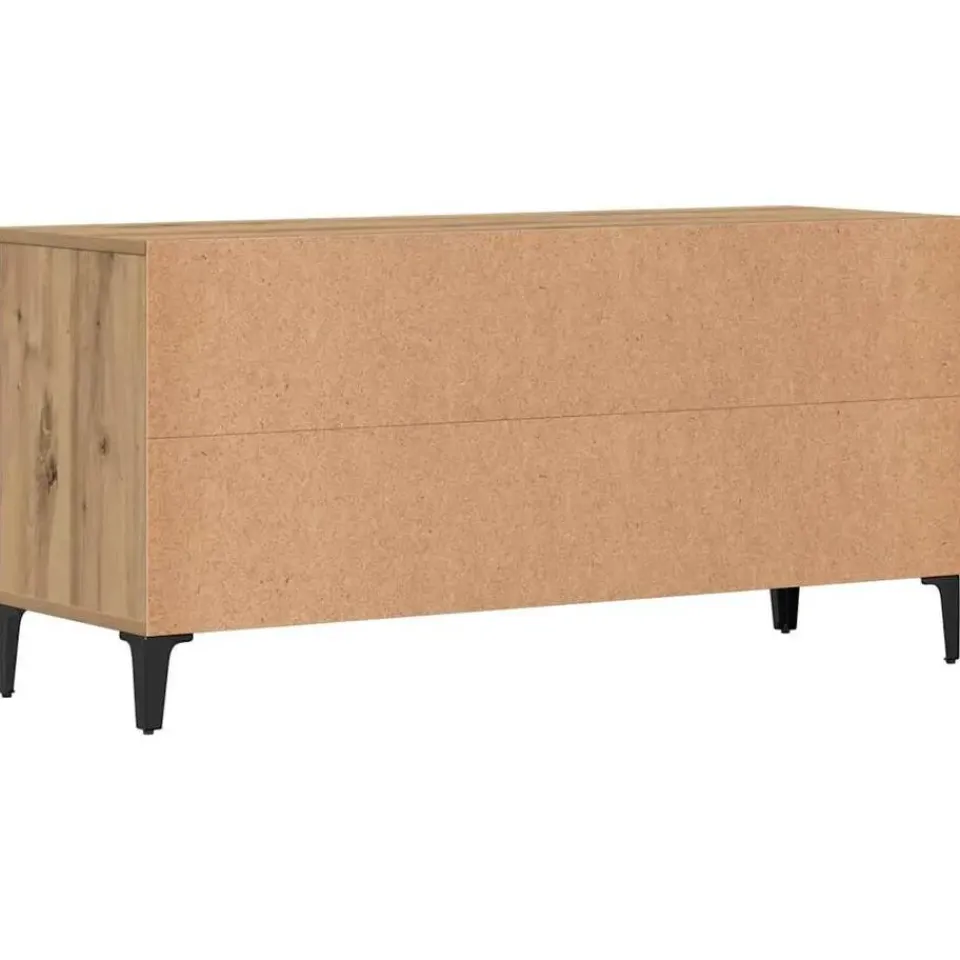vidaXL - TV-meubel met 2 deuren en 2 vakken - Artisanaal eiken - 102x35x50 cm Best