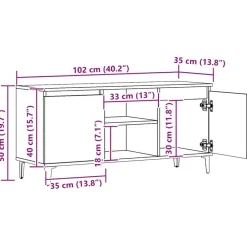 vidaXL - TV-meubel met 2 deuren en 2 vakken - Artisanaal eiken - 102x35x50 cm Best
