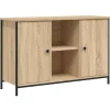 vidaXL - TV-meubel met 2 deuren 2 vakken - Sonoma eiken - Hout - 100x35x65 cm Clearance