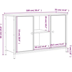 vidaXL - TV-meubel met 2 deuren 2 vakken - Sonoma eiken - Hout - 100x35x65 cm Clearance