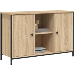vidaXL - TV-meubel met 2 deuren 2 vakken - Sonoma eiken - Hout - 100x35x65 cm Clearance