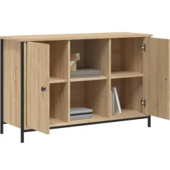 vidaXL - TV-meubel met 2 deuren 2 vakken - Sonoma eiken - Hout - 100x35x65 cm Clearance