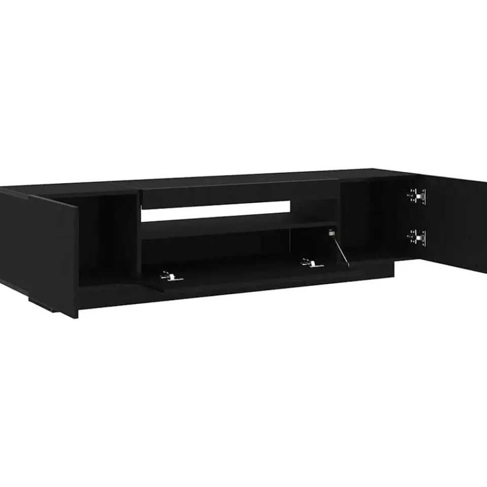 vidaXL - TV-meubel met 3 deuren - Zwart eiken - Bewerkt hout - 160x35x40 cm Hot