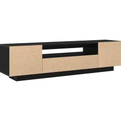 vidaXL - TV-meubel met 3 deuren - Zwart eiken - Bewerkt hout - 160x35x40 cm Hot