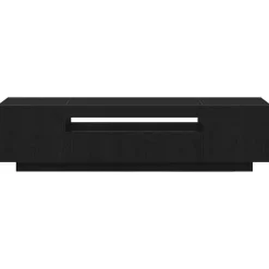 vidaXL - TV-meubel met 3 deuren - Zwart eiken - Bewerkt hout - 160x35x40 cm Hot