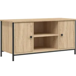 vidaXL - TV-meubel met 2 deuren 2 vakken - Sonoma eiken - Hout - 100x40x50 cm Clearance