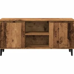 vidaXL - TV-meubel met 2 deuren en 2 vakken - Oud hout - 102x35x50 cm New