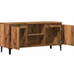 vidaXL - TV-meubel met 2 deuren en 2 vakken - Oud hout - 102x35x50 cm New