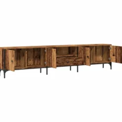 vidaXL - TV-meubel met 1 lade en 4 deuren - Oud hout - 200x25x44 cm Sale