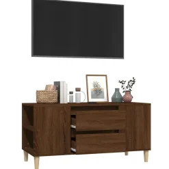 vidaXL - TV-meubel met 2 lades - Bruin eiken - Hout - 102x44.5x50 cm Sale