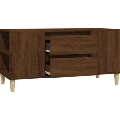 vidaXL - TV-meubel met 2 lades - Bruin eiken - Hout - 102x44.5x50 cm Sale