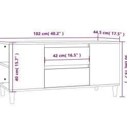 vidaXL - TV-meubel met 2 lades - Bruin eiken - Hout - 102x44.5x50 cm Sale