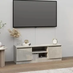 vidaXL - Tv-meubel met deur - Grijs - Bewerkt hout - 102 x 30 x 36 cm Best