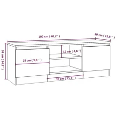 vidaXL - Tv-meubel met deur - Grijs - Bewerkt hout - 102 x 30 x 36 cm Best